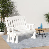 Amish Casual Heavy Duty 800 Lb Mission Pressure Treated Porch Glider (5 Foot, Semi-Solid White Stain) - Photo 2