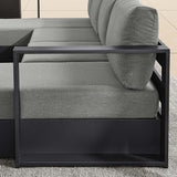 Modway Tahoe Aluminum 4-Piece Outdoor Patio Furniture Gray Charcoal, Modular Sectional Sofa Set with Chaise Lounges - Photo 8