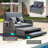 Tangkula Patio Rattan Daybed with 4-Level Adjustable Backrest - Photo 7