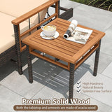 Tangkula 3 Pieces Patio Chaise Lounge Set, 2 Rattan Lounge Chairs with 4-Level Adjustable Backrest - Photo 6