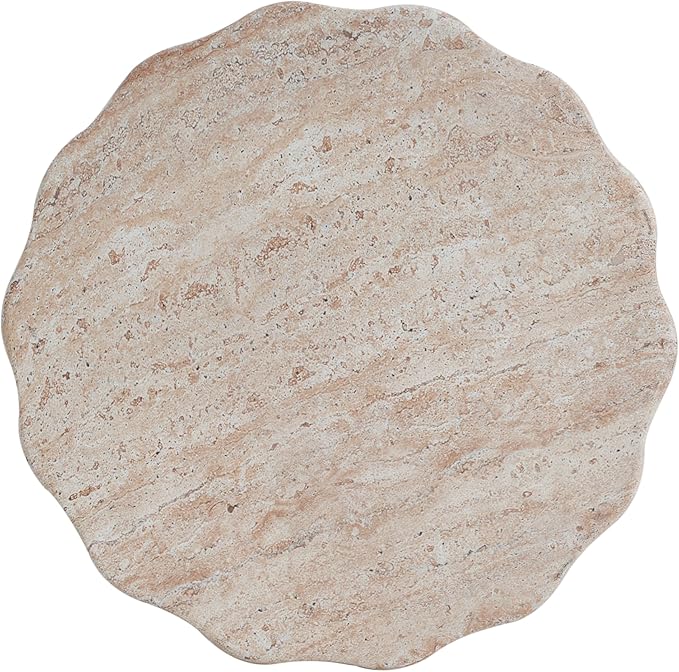 Merax Outdoor Lightweight Concrete Side Table 15.5" Dx18 H Cylinder Round Travertine Indoor Accent Table Weather - Photo 4