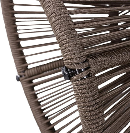Christopher Knight Home Nara 18.9" Acacia Wood Outdoor Side Table, Hourglass Shaped with Metal Frame+Woven Rope, Outdoor Coffee Table, Garden Plant Stand Indoor, No Assembly Needed, Dark Grey+Teak