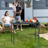Anbte Folding Grill Table, 3ft Tri-Fold Aluminum Folding Table Adjustable Height Max 27.5" Grill Table with Mesh Desktop - Photo 8