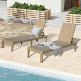 Domi Pool Lounge Chairs Set of 2, Outdoor Lounge Chairs with 6 Positions Backrest Adjustable - Photo 2