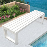 Metal Garden Bench Weatherproof Outdoor Benches Park Bench Patio Seat Front Porch Seat 3.3ft 3.9ft 4.9ft 5.9ft Backless - Photo 1