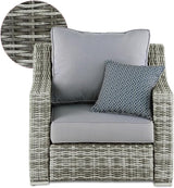 Elle Decor Vallauris Patio Outdoor Furniture Collection, Premium All Weather Wicker, Arm Chair, Gray - Photo 1