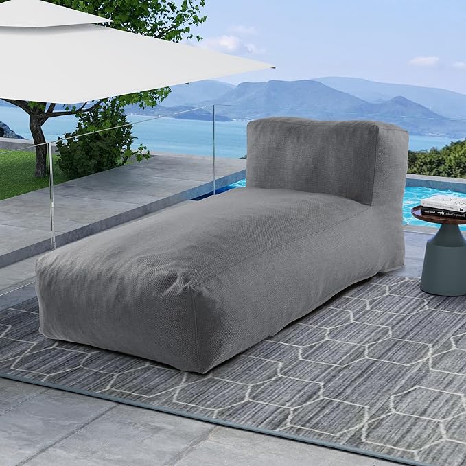 Outdoor Bean Bed Chair Sun Lounger, Outdoor Couch Sofa for Patio & Pool, Foam Filling Day Bed Furniture - Photo 1