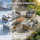 ZANDOR Aluminum Outdoor Patio Furniture - 2 Pcs Armchairs and Coffee Table - Photo 9