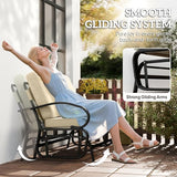 Outsunny Outdoor Glider Bench, 2-Person Patio Rocker Loveseat with Tufted Cushions, Steel Frame for Porch - Photo 4