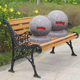 Cast Iron and Wood Garden Bench, Comfortable Outdoor Park Bench with Backrest & Armrests - Photo 4