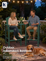 KINGYES Tall Adirondack Chair Set of 2 with 9FT Umbrella - Photo 4