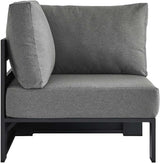 Modway Tahoe Aluminum Outdoor Sectional Corner Chair in Gray Charcoal with Weather-Resistant Cushions - Photo 4