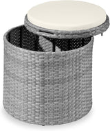 Best Choice Products Round Wicker Ottoman, Multipurpose Outdoor Furniture for Patio, Backyard, Additional Seating - Photo 1