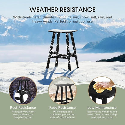 WestinTrends Malibu Malibu 29 Inch High Backless Seat Bar Stools (Set of 3), Black