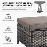 Belord Outdoor Wicker Furniture 5 Pieces Patio Furniture Set Patio Chairs with Ottomans and Side Table Conversation Set - Photo 7