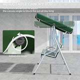 Outsunny 3-Person Porch Swing with Canopy, Patio Swing Chair, Outdoor Canopy Swing Bench with Adjustable Shade - Photo 4