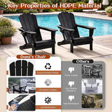 Domi Folding Adirondack Chair, HDPE All-Weather Adirondack Chairs with Cup Holder - Photo 5