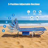 SUNNYFEEL Beach Lounge Chair, Backpack Reclining Beach Chairs Lay Flat, Sun Face Down Tanning Chair - Photo 5
