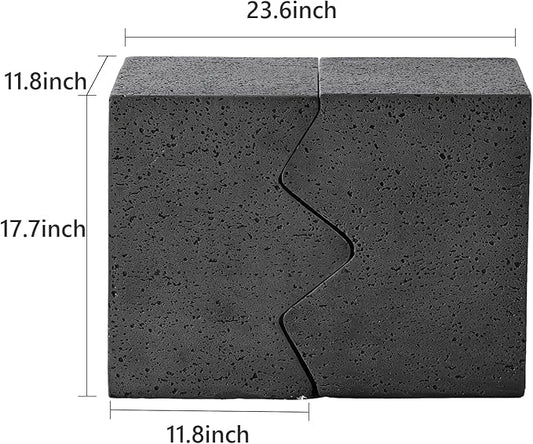 COSIEST Concrete Side Table, Set of 2 Rectangular Outdoor Side Tables, Decorative Garden Stools for Indoor Outdoor, Accent Table Patio Side Table End Table w Spotted, Dark Grey