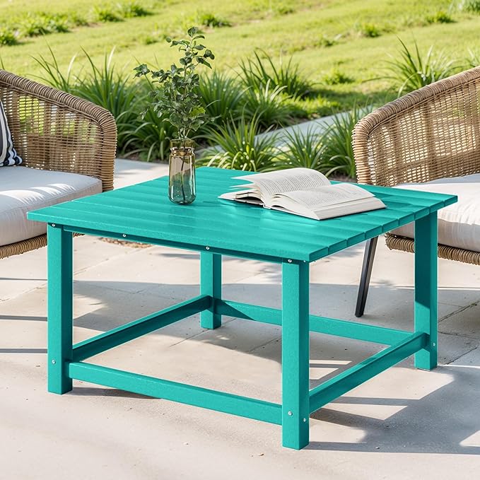 Costaelm Patio Conversation Table, Tatio Accent HDPE Outdoor Weather Resistant - Photo 2