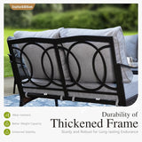 Sophia & William Extra Large Outdoor Patio Motion Sofa Chairs Set 2 PCS Heavy-Duty Metal Porch Furniture with High Back - Photo 6