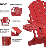 Adirondack Chair Set of 8, HDPE Folding Adirondack Chair with Multifunctional Cup Holder - Photo 4