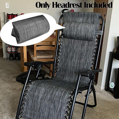 Zero Gravity Chair Set of 2 Replacement Pillow Headrest with Elastic Band, Universal Soft Removable Padded Cushion Head Pillow for Zero Gravity Lounge Chair, Folding Patio Lawn Recliner Chair, Grey
