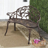 YRLLENSDAN Outdoor Bench 40in Steel Front Porch Decor Floral Garden Bench - Photo 7