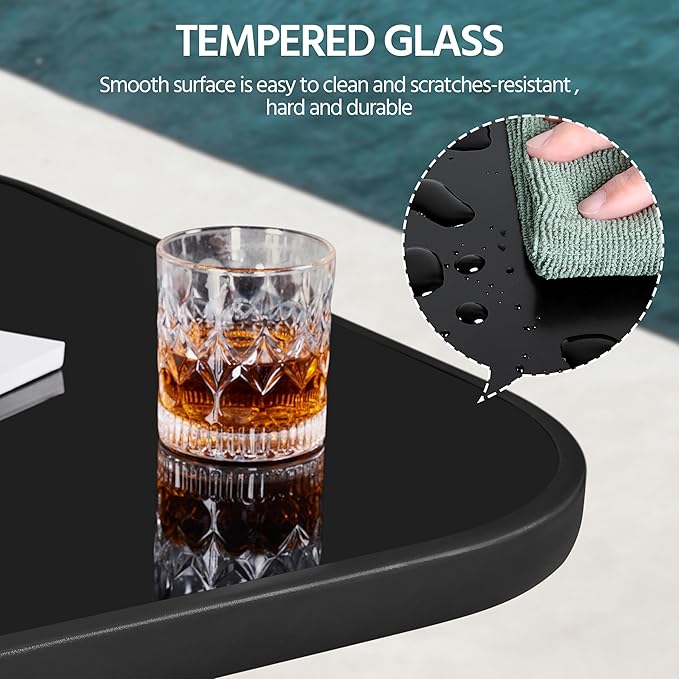 Yaheetech Patio Bar Table Tempered Glass - Photo 9