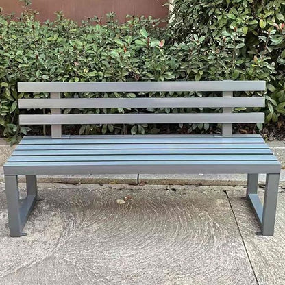 Outdoor Metal Garden Bench, Patio Park Benches Weatherproof, Colorful Front Porch Bench with Backrest, for Outside, Porch, Backyard, Lawn, Balcony(Gray,120cm/47.2in)