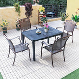 Outdoor Dining Chair Cast Aluminum Patio Chairs Set of 2 All-Weather Patio Dining Chair with Adjustable Feet for - Photo 2