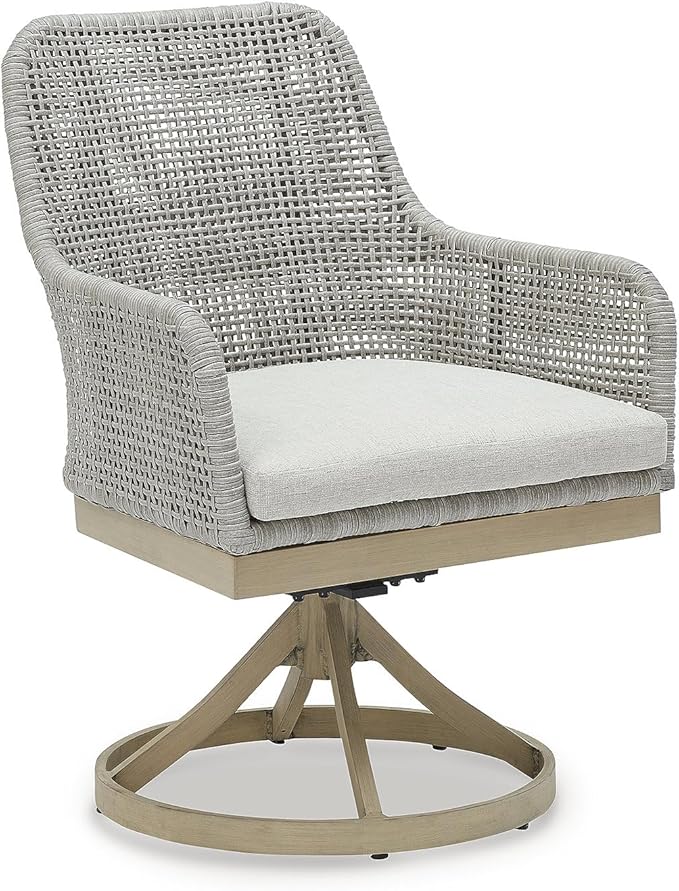 Signature Design by Ashley Seton Creek Cottage Nuvella Weather Resistant Fabric Outdoor Swivel Dining Chair with Cushion - Photo 8