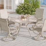 Betterhood 42” Outdoor Patio Table, Metal Patio Dining Table for All Weather, Round Outdoor Coffee Table - Photo 7