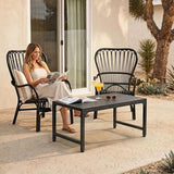 ODK Outdoor Coffee Table, Rectangle Weather-Resistant Patio Coffee Table for Garden, Balcony, Hot Tub, Poolside - Photo 9