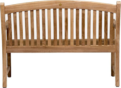 Amazonia Newcastle Patio Bench | Made of Real Teak | Ideal for Outdoors and Indoors, 48Lx26Wx35H, Light Brown