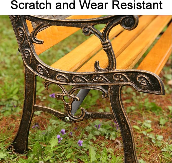 Garden Bench Park Bench Mini Sized Wood Outdoor Benches Weatherproof for Patio Lawn Balcony Backyard Porch and Indoor