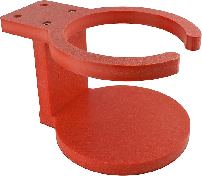 Poly Cup Holder for Adirondack Chair or Patio, Fits Standard- Large Cups (2 Pack, Red)