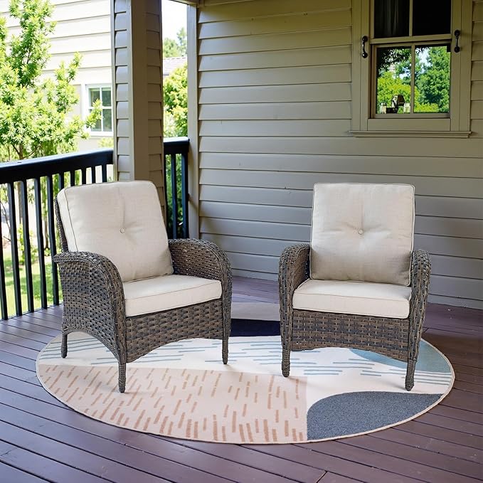 Belord Patio Club Chair Wicker Chairs - Outdoor High Back Chair Set of 2 Patio Furniture Set Rattan Seating with - Photo 2