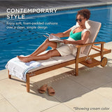 Best Choice Products 79x26in Acacia Wood Chaise Lounge Chair Recliner, Outdoor Furniture for Patio - Photo 3
