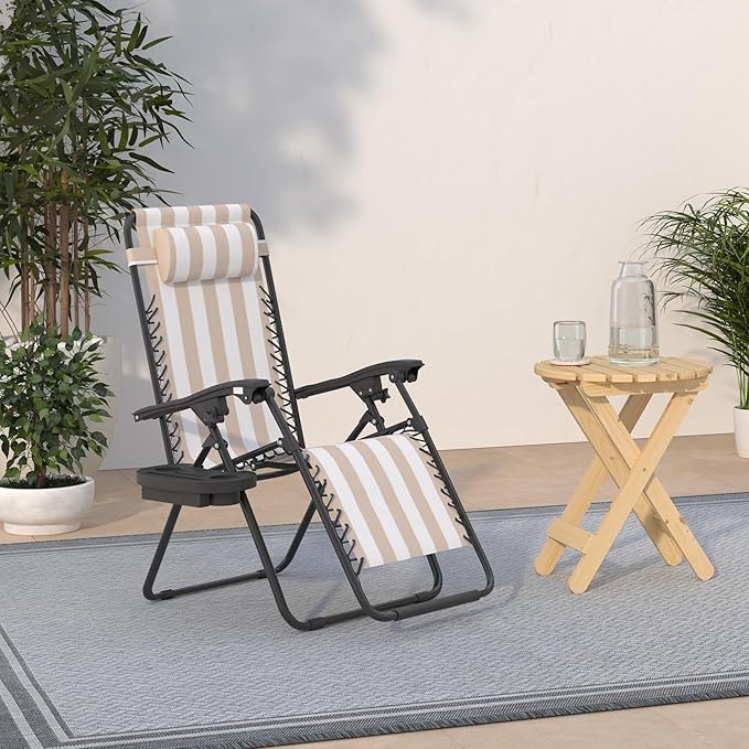 Best Choice Products Set of 2 Adjustable Steel Mesh Zero Gravity Lounge Chair Recliners w/Pillows and Cup Holder Trays - Photo 2