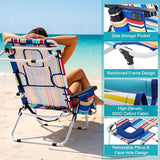 MOPHOTO Oversized Beach Lounge Chair, 5-Position Adjustable Tanning Chair with Face Hole - Photo 5