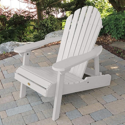 highwood Hamilton Made in the USA Folding and Reclining Adirondack Chair, Adult Size, White
