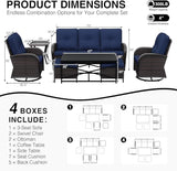 Joyside Wicker Patio Furniture Set, 7 Piece Outdoor Furniture Set with Thickened Cushions, High Back, Deep Seating - Photo 2