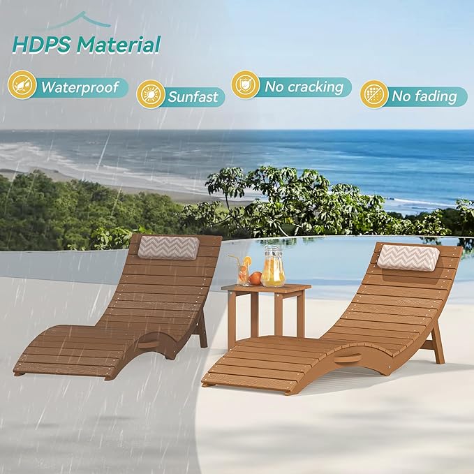 Folding Pool Lounge Chairs Set of 2 - Photo 5