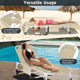 MOPHOTO Oversized Beach Lounge Chair, 5-Position Adjustable Tanning Chair with Face Hole - Photo 5