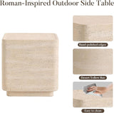 COSIEST 14.4" Outdoor Side Table, Rectangular Concrete End Table for Patio Small Outdoor Coffe Tables - Photo 6