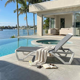 PURPLE LEAF Patio Chaise Lounge Chair Outside Aluminum Plastic Stackable Tanning Chairs for Pool Sunbathing Beach Deck - Photo 1