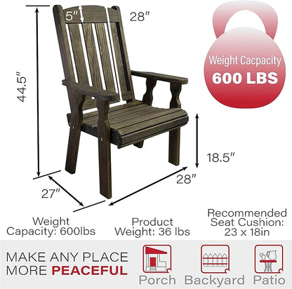 Amish Casual Heavy Duty 600 Lb High Back Mission Treated Patio Chair (Dark Walnut Stain)