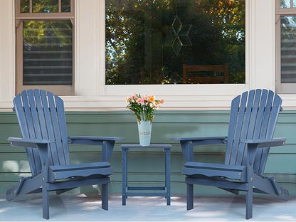 SoliWood Outdoor Wooden Folding Adirondack Chair Set of 6 with Pre-Assembled BackRest, Wood Patio Chair for Garden Backyard Porch Pool Deck Firepit