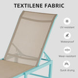 Lounge Chair Outdoor Set of 2, Foldable & Assembly Free Aluminum Chaise Lounge Chair with 5-Position Recliner - Photo 3